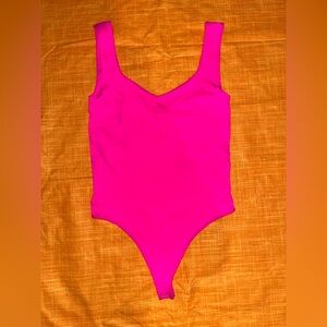 Intimately by Free People Clean Lines Vibrant Pink Bodysuit